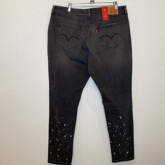 Levi’s 711 Skinny Gray Denim Jean w/Bleach Splatter Mid Rise Slim Fit NWT Sz18WM - Picture 5 of 14